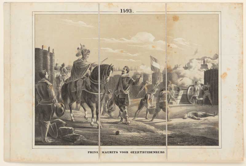 Prins Maurits (te paard) bij de verovering van Geertruidenberg (bron: BHIC, 343-001417)