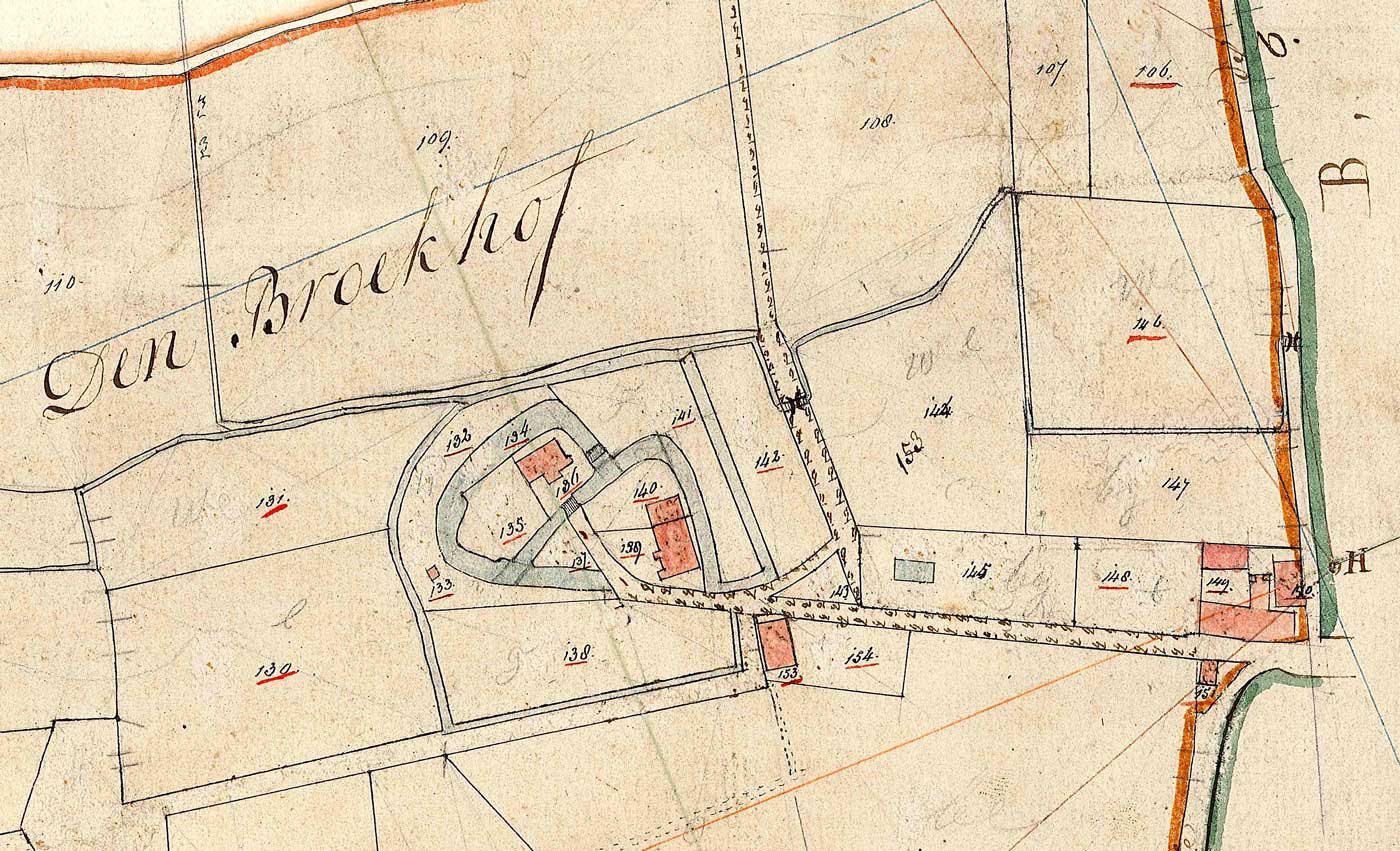 De Broekhof op de kadastrale kaart, 1832