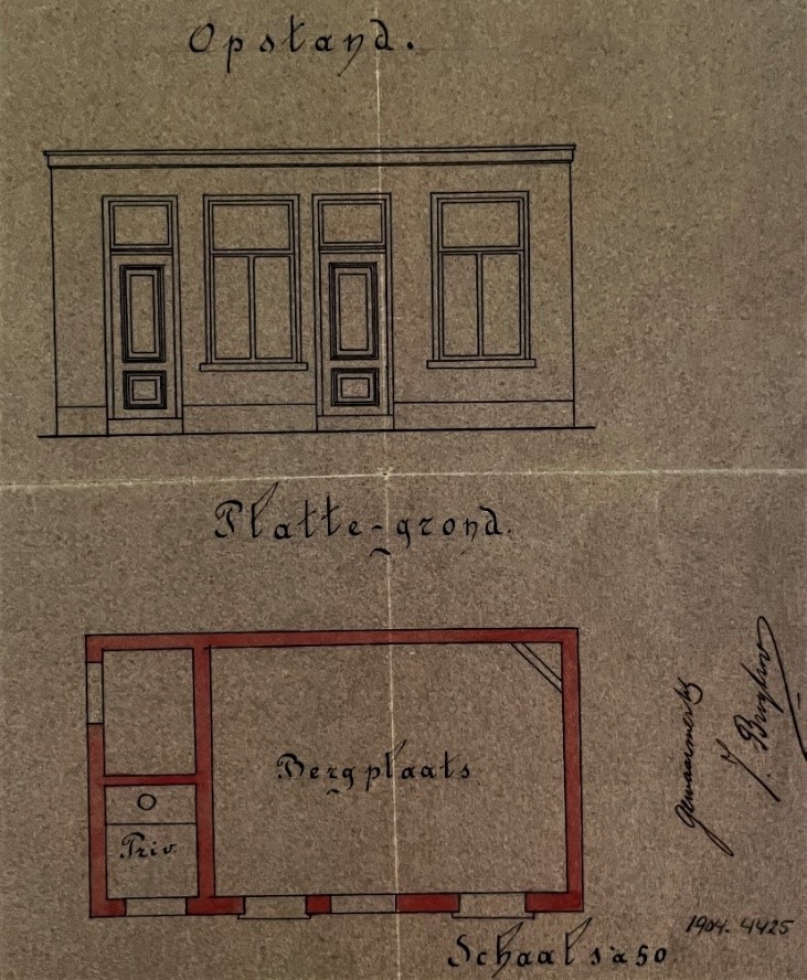 Tekening bij aanvrage bouwvergunning van dhr. Brogtrop (1904)