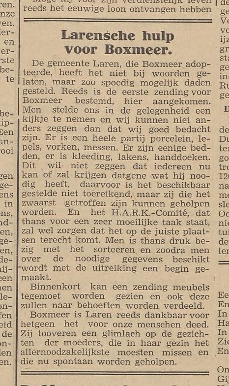 uit Boxmeers Weekblad 6 augustus 1945