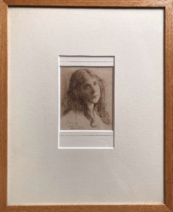 Reproductie van een portret van Maria Kruijsen door haar vader (foto: Nel van Doorn)