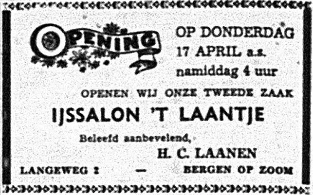 Advertentie opening, 1958 (Brabants Nieuwsblad)