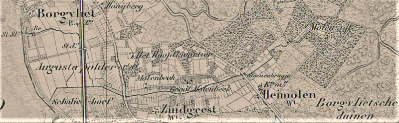 De Molenbeek en het landgoed op de Militaire Kaart van 1863 (bron: BHIC)