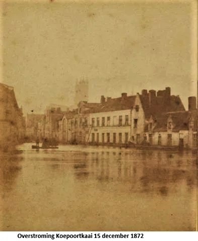 Overstroming van de Koepoortkaai, 1872 (bron: Gent Geprent)
