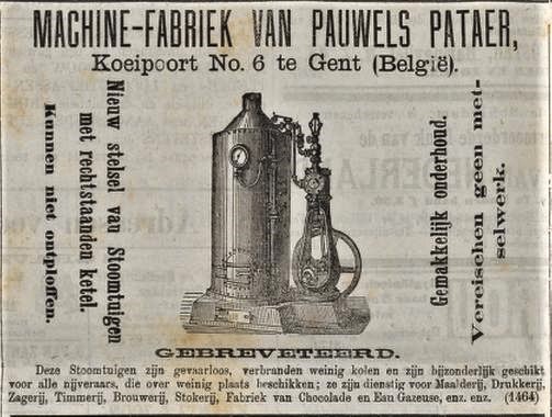 Een 'stoomtuig'  van Pauwels Pataer (bron: Het Vaderland, 14 maart 1878)