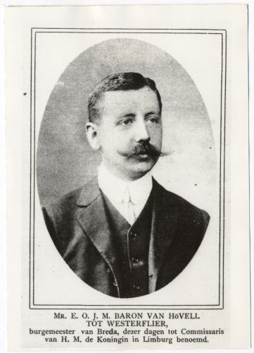 Burgemeester E.O.J.M. van Hövell tot Westerflier, 1915-1919 (bron: Stadsarchief Breda)
