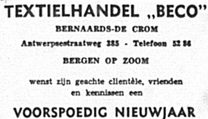 Advertentie in het Brabants Nieuwsblad, 31 dec. 1964