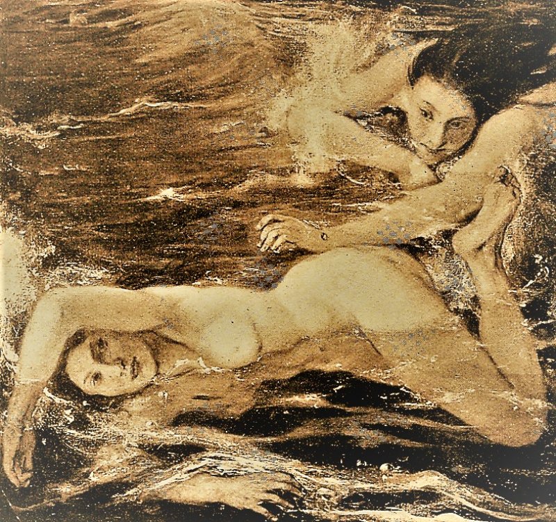 The Pursuit - Nudes Swimming (1922) by Charles Shannon. Collectie Royal Aacademy