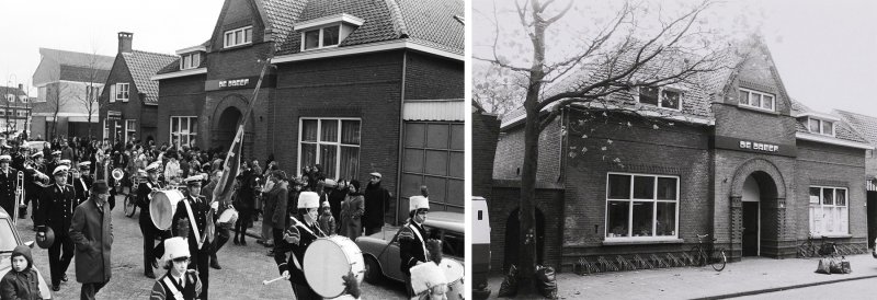 Links: 1977 opening De Dreef (foto: Johan van Gurp, Stadarchief Breda JVG19770205005). Rechts: tijdsbeeld 1990 (foto:  Wies van Leeuwen / Provincie Noord-Brabant, BHIC PNB001062280)