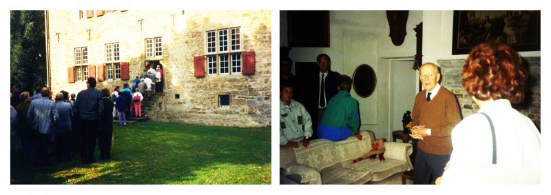 1991 Bezoek bij de oud-burgemeester van Terheijden jonkheer Lodewijk Eduard Diederik Sebastiaan van Bönninghausen tot Herinckhave in het Duitse Nienborg (foto's: archief Heemkundekring De Vlasselt)