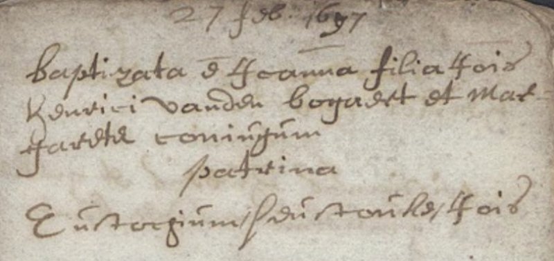 Eustochium in het Trouwboek van Schijndel, 6 januari 1609