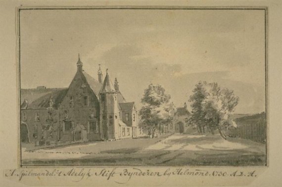 Het klooster van Binderen, door H. Spilman, 1730.