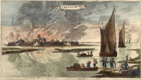 De Fransen steken Crèvecoeur in brand, 1673