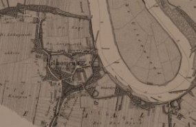 Lithoijen op een kaart uit 1851