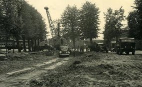 Uden, Marktveld 1947. Klik voor en groter beeld.