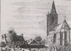 Gezicht op Vierlingsbeek in 1750