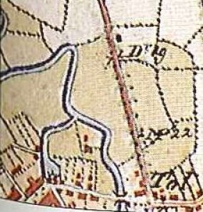 De Borchmolen op de topografische kaart uit 1838