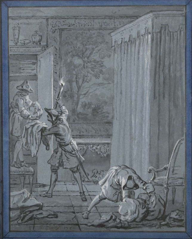  De echtgenoot, de vrouw en de dief / Le Mari, la Femme et le Voleur, Jean Baptiste Oudry, 1732 via Rijksstudio