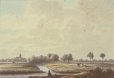 Dorpsaanzicht van Doeveren, 18e eeuw. Brabant Collectie