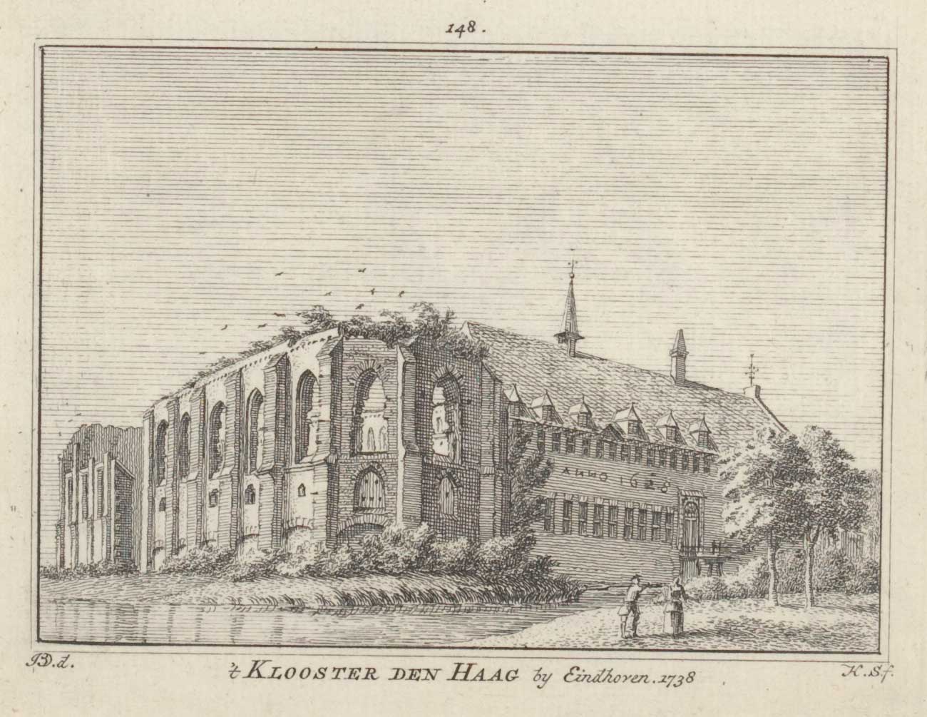Klooster Mariënhage in 1738 (BHIC, 343-001353)