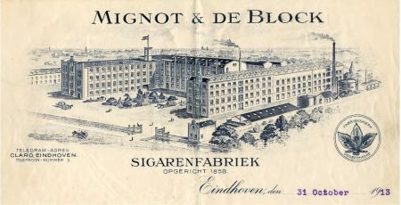 Mignot & de Block. Sigarenfabriek, 1913 (bron: RHCe)