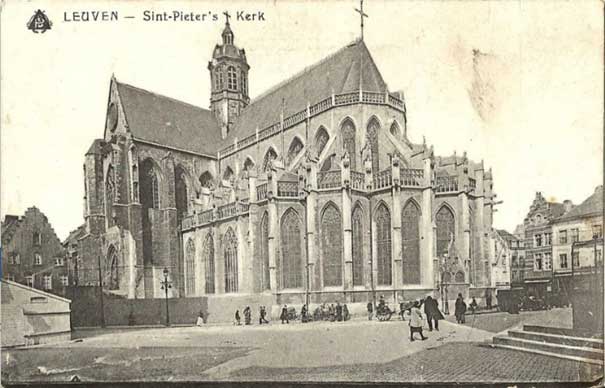 De Sint-Pieters kerk in Leuven waar de meeste familieleden van Michiel Aerssen gedoopt werden en trouwden