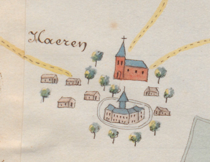 Haren, detail van een kaart uit 1728 (BHIC, inventarisnummer 343-007004)