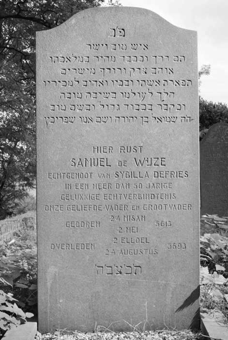 Grafsteen van Samuël de Wijze in Vierlingsbeek