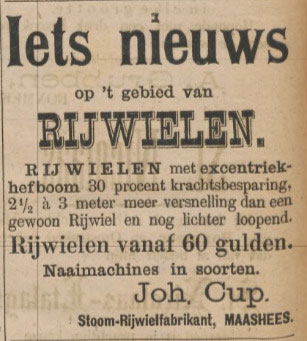 Advertentie in het Boxmeersch Weekblad van 17 november 1900 (coll. BHIC)