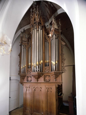 Orgel in de Lambertuskerk (foto: Paul van Galen, Kris Roderburg, 2005. Bron: Collectie Rijksdienst Cultureel Erfgoed 534.741)