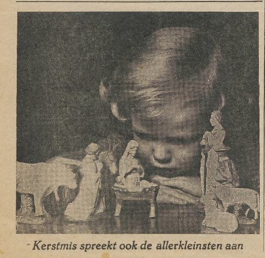 Nog zo'n geliefd gebruik in de adventsperiode: de kerststal! (Udensche Courant, 1959)