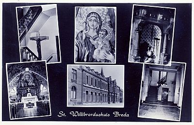 Prentbriefkaart van het Sint-Willibrordushuis (collectie Broeders van Huijbergen)