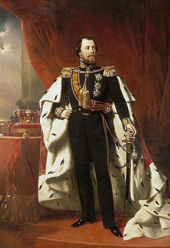 Staatsieportret van Willem III door Nicolaas Pieneman, 1856.