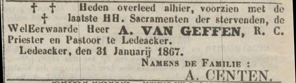 Bron: Graafsche Courant, 9 feb. 1867