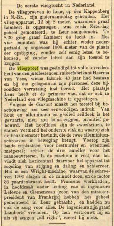 Leeuwarder Courant van 29-06-1909