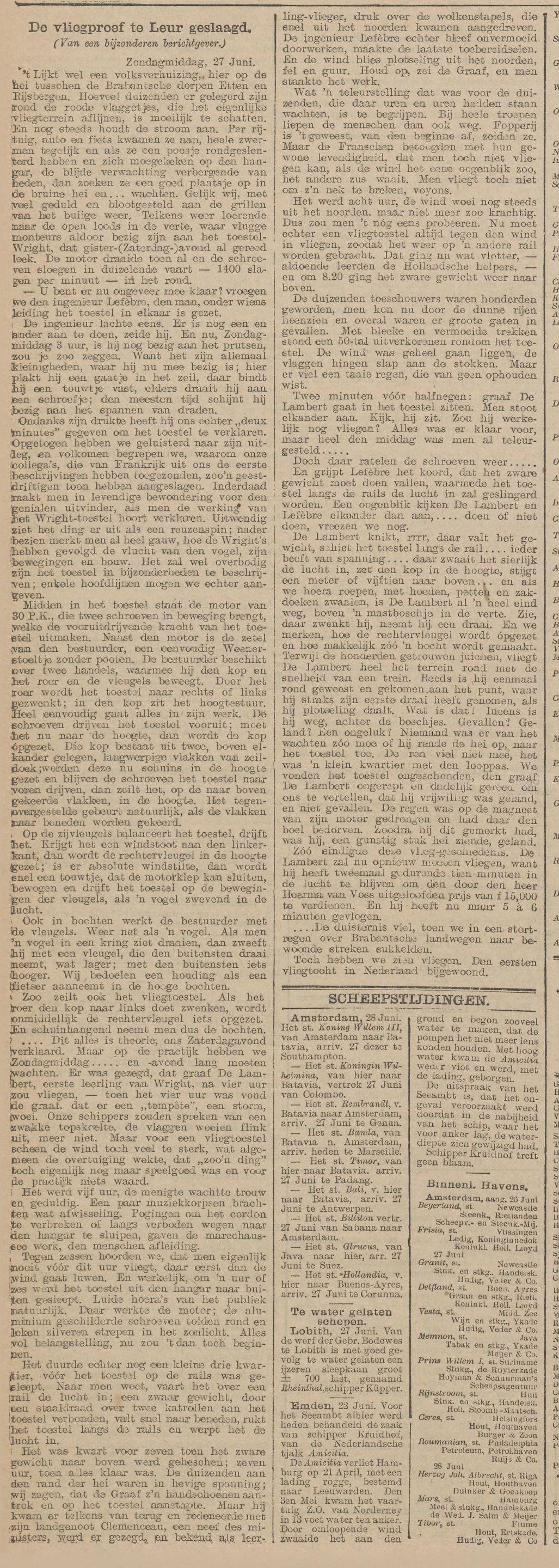 Nieuws van de Dag, 28-06-1909
