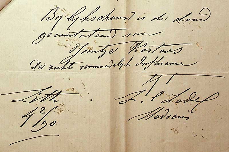 Laatste doodsbriefje dr. Ledel, 1890