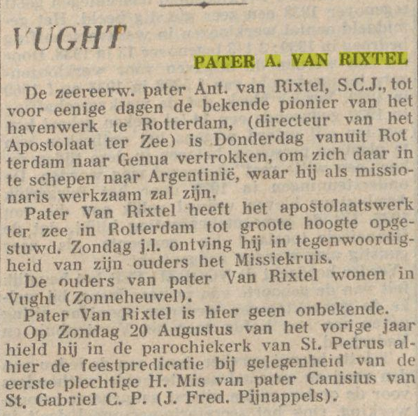 Klik op het artikel om dit te vergroten (Noordbrabantsch dagblad het huisgezin, 22 januari 1940)