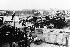 Feestelijke opening trambrug, 1902