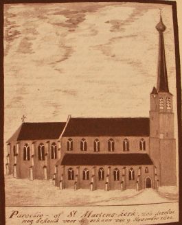 tekening uit A.C. Brock, Beschryving der gebouwen etc. van St. OedenRode, p.27