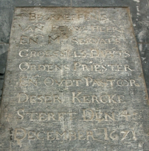 één van de pastoors van de Duitse Orde, begraven in de Lambertuskerk