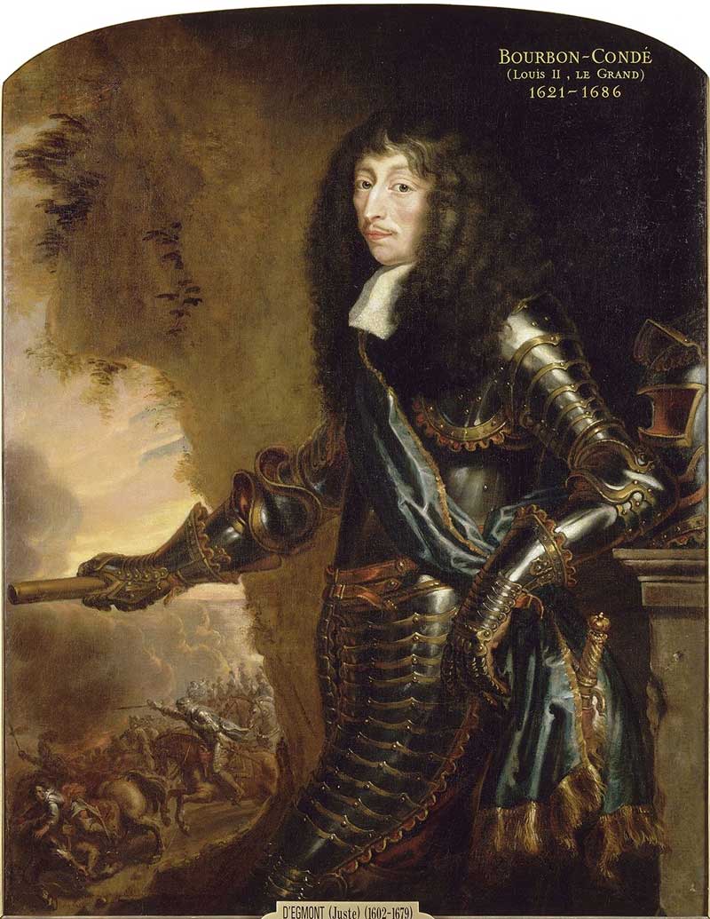 Een van de beruchte legeraanvoerders de prins van Condé in vol ornaat (Justus van Egmont, c. 1654-1658. Bron: Wikimedia Commons. Publiek Domein)