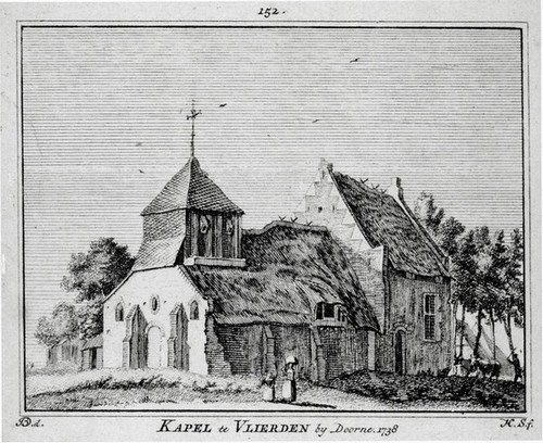 Oude kapel van Vlierden in de 17e eeuw (collectie Deurnewiki 27.312)]
