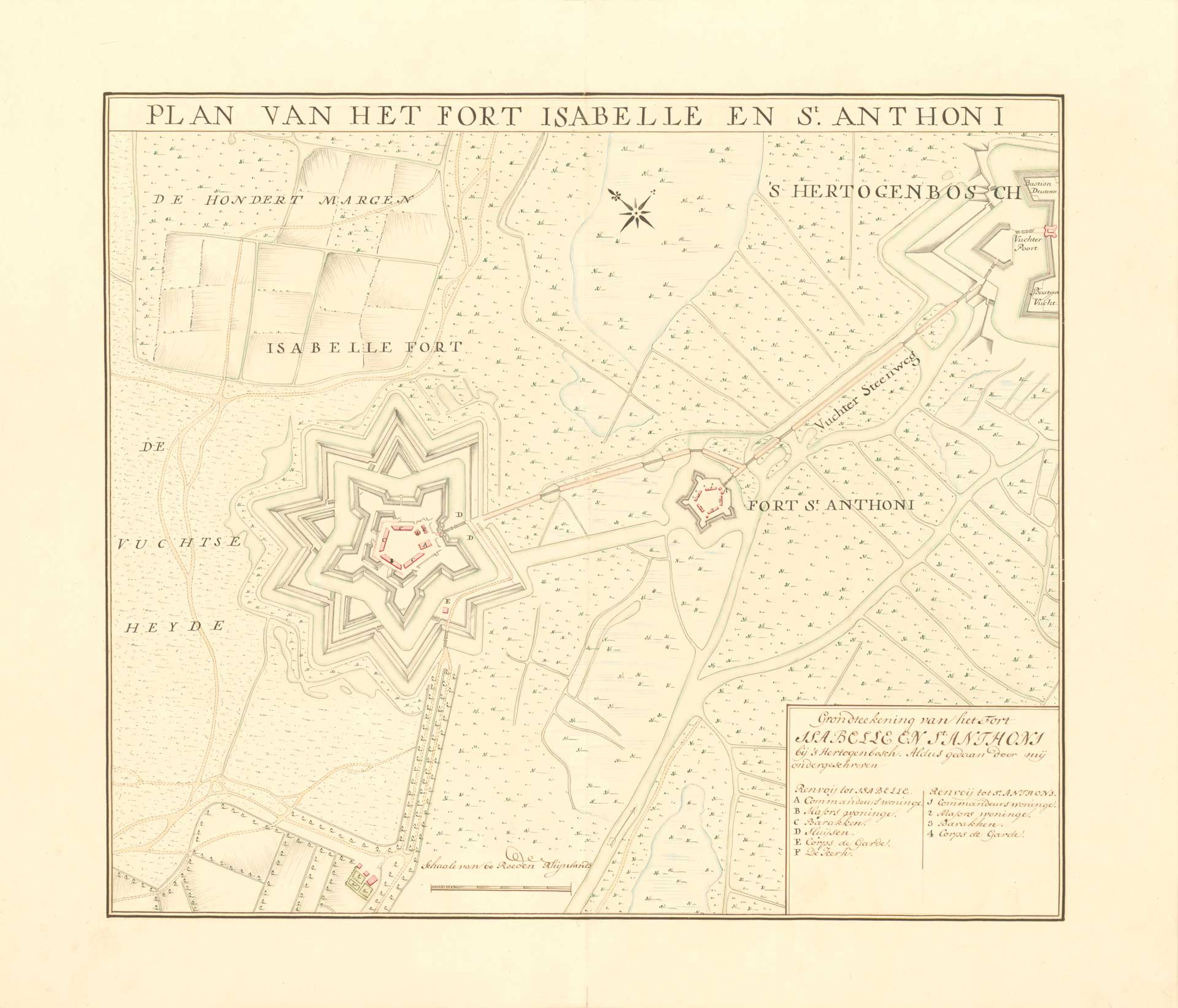 de forten Isabella en St. Anthonie bij 's-Hertogenbosch, 1748 (BHIC, nr. 343-680)