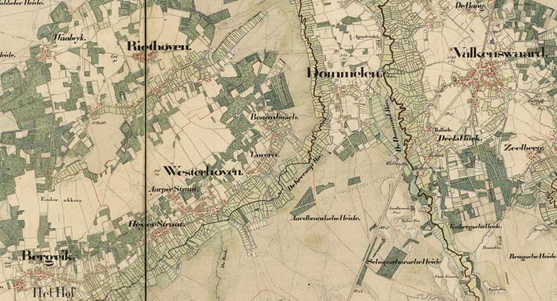 Riethoven op de kaart, 1837 (coll. Nationaal Archief)