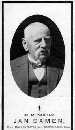 Burgemeester Jan Damen, 1903-1924 (bron: Collectie Heemkundekring ‘De Baronie van Cranendonck’, RHC-Eindhoven)