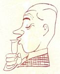 Uit een collectieve reclamecampagne voor de echte Hollandse borrel (1959), ontwerp Reclame-adviesbureau C.J. Palm N.V.