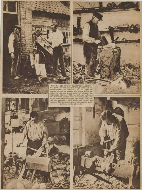 076688 - een kijkje in een klompenmakerij te Udenhout, 1925