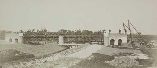 Vlijmen, Bouw van de Venkantbrug te Vlijmen, 1885 (Salha, vlm09305)