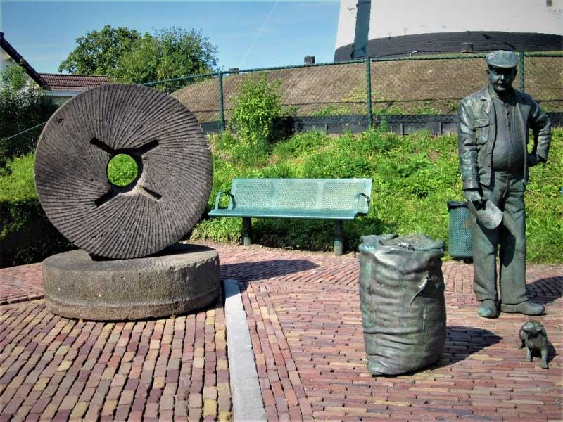 De molenstenen bij het monument